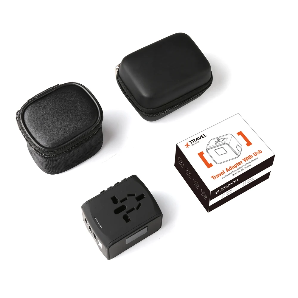 Business travelling world C type USB travel adaptors with case UK,USA,EU,AUS type c travel adapters