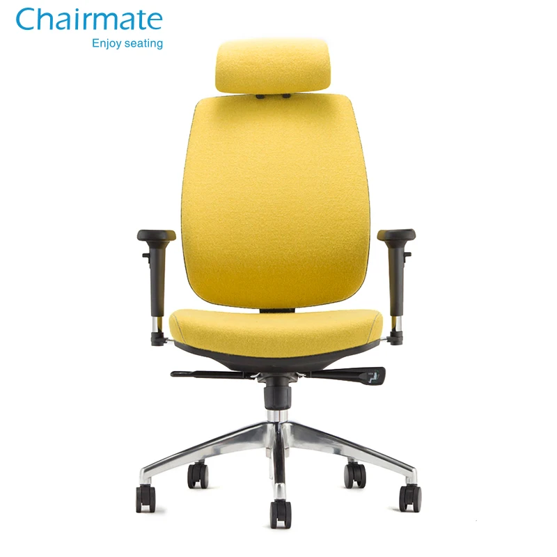 High Back Manager Black Yellow Color Pu Leather Office Executive Chair Adjustable Fabric Mesh Boss Office Chair