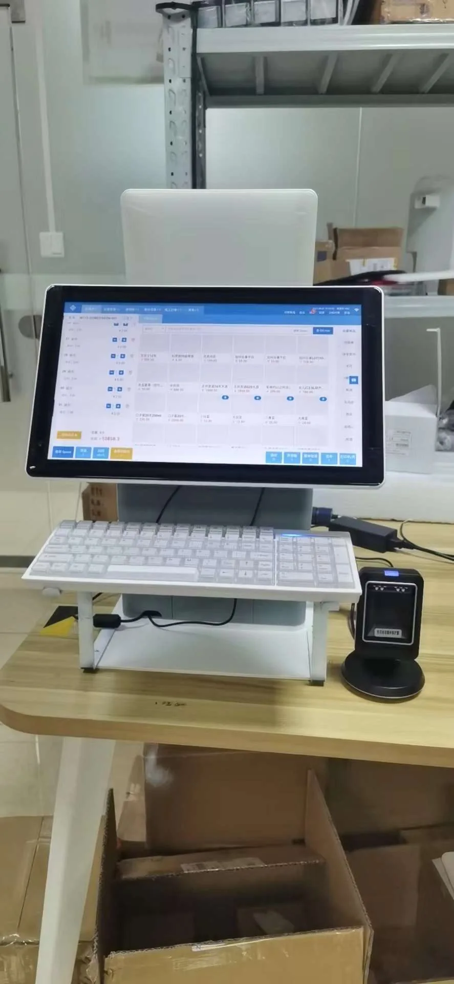 15.8 inch pos system qr scanner ic or id card reader tablet electronic kiosk pos self ordering lcd fast food kiosk