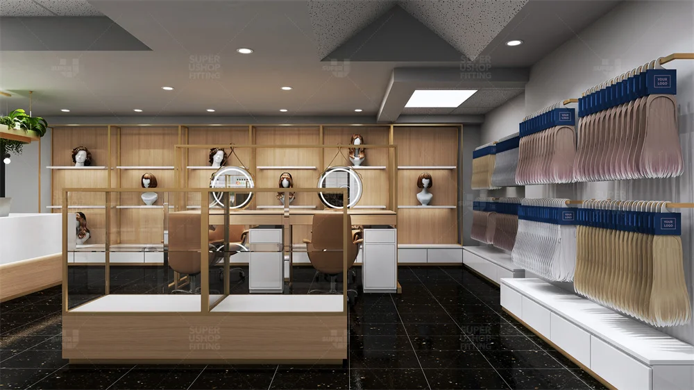 Wig Display Mannequin Head Display Rack Wall Mounted Wig Display Shelves for Hair Salon