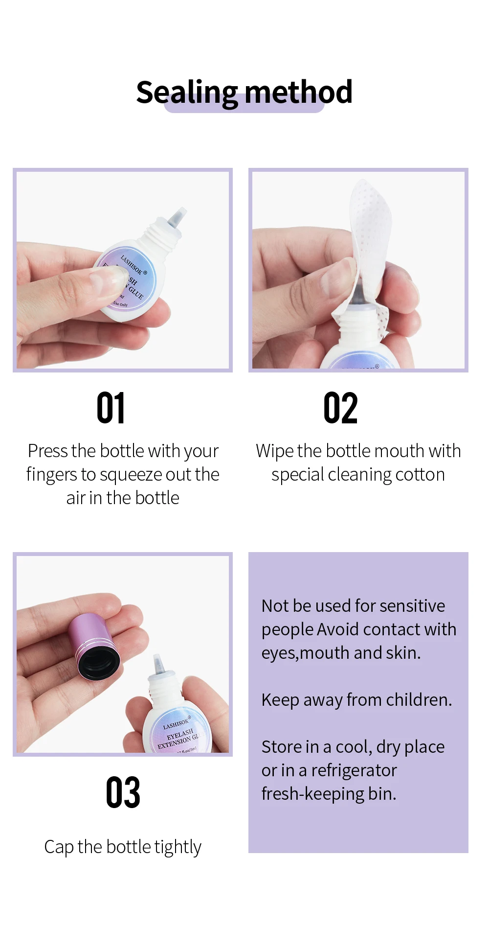 Eyelash Extension Glue Custom Bottle Manufacture No Tears Formula Super Fast Eye Lash Extension Glue