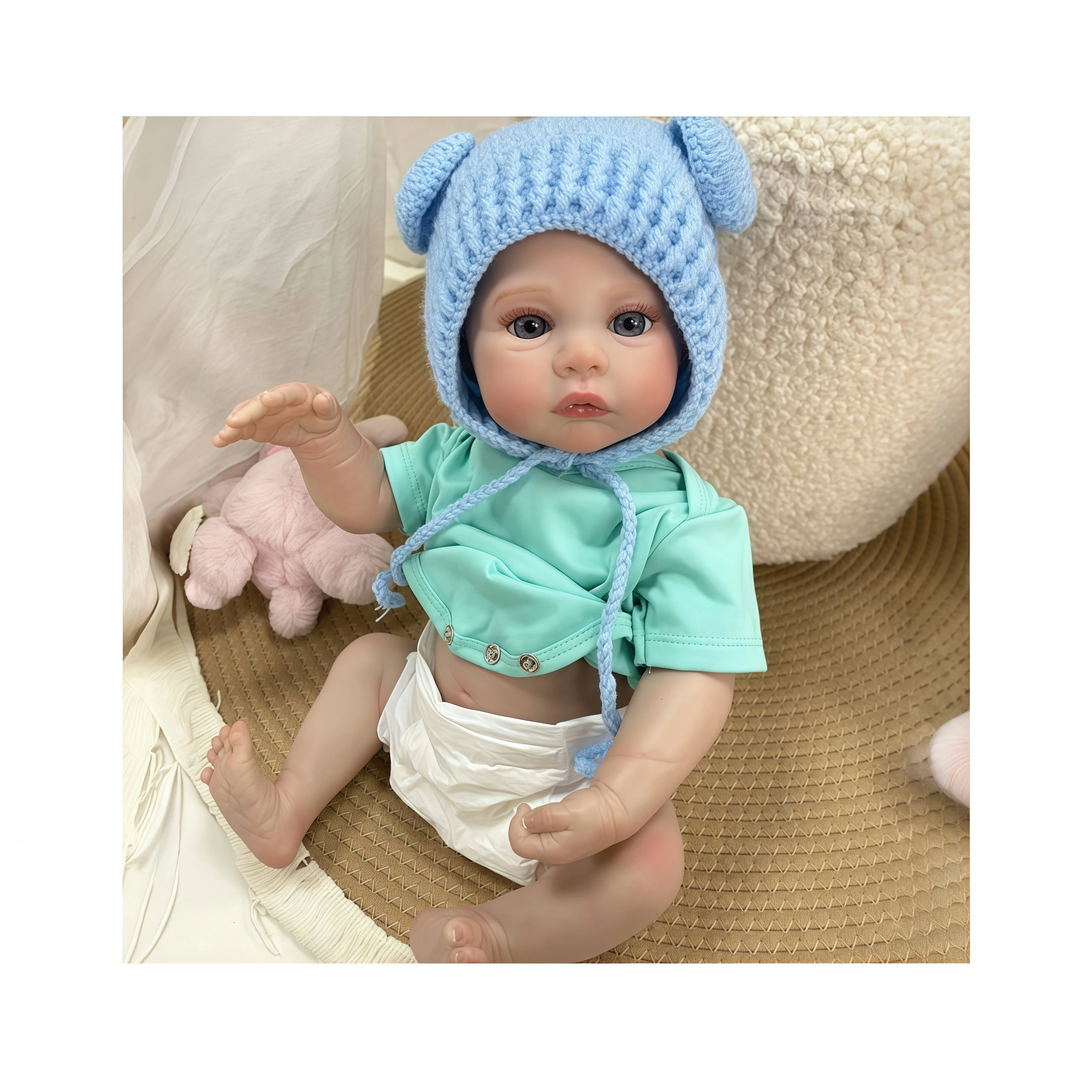Cokela 50CM Newborn Reborn Doll Sexy Realistic Soft Touch Cuddly Baby Multiple Layers Painting 3D Skin With Visible Veins