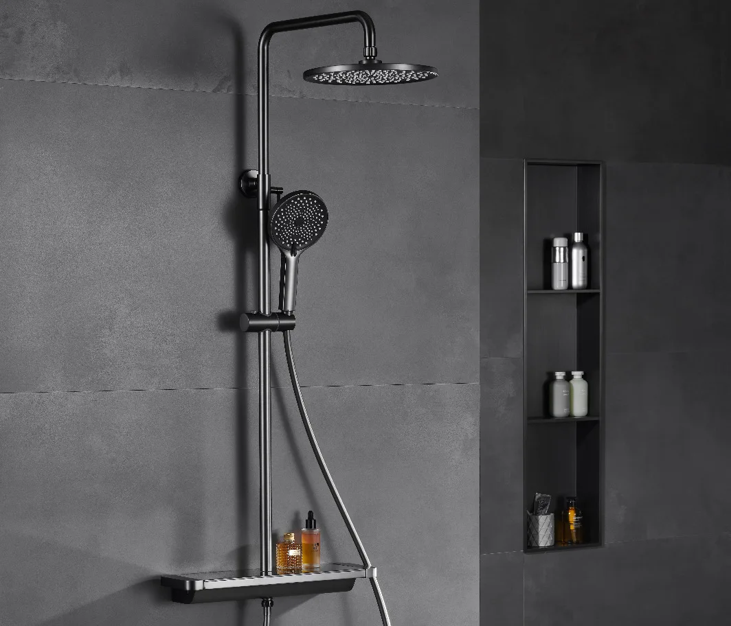 Wall Shower Set Faucet Black Mixer Bathroom Shower Set black white color bath&shower faucets