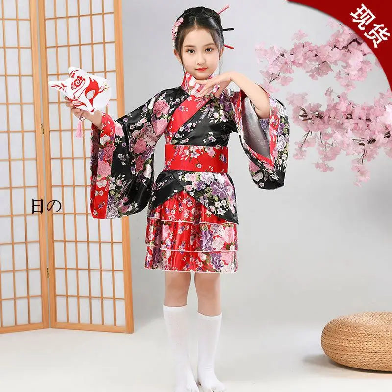 Girls Anime Cosplay Costume Kids Japanese Lolita Kimono Dress