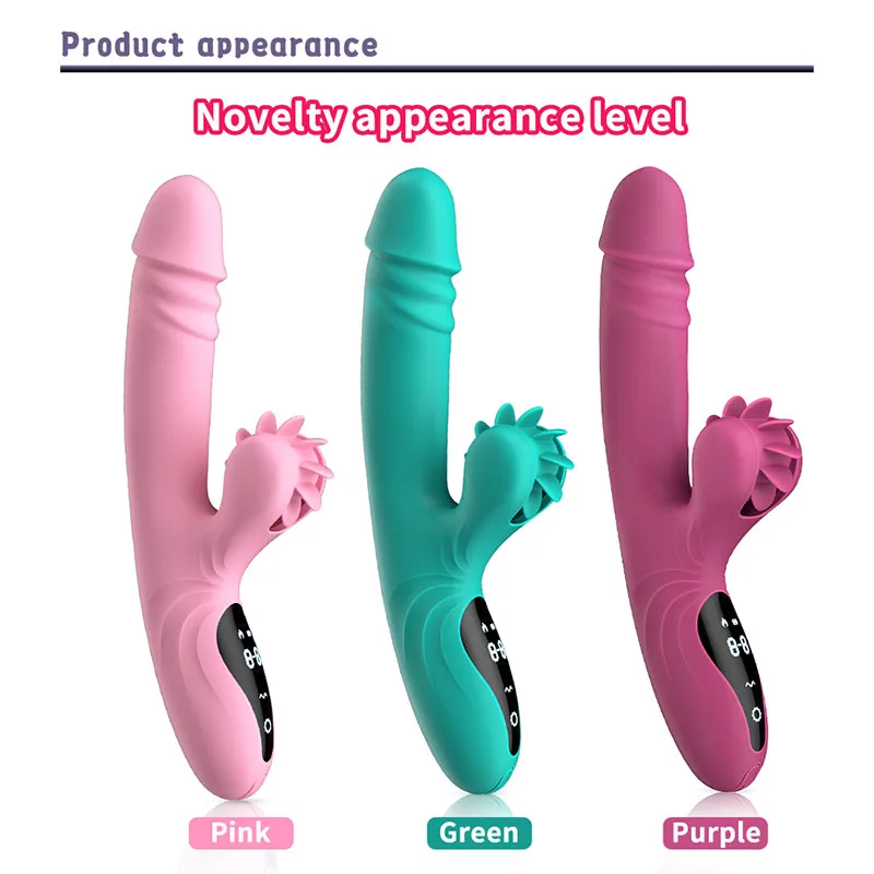 Hot Wheels USB-powered Adult Sex Toys Tongue-Licking Telescopic Vibrator Gun Silent Female G-Spot Masturbation Equipment