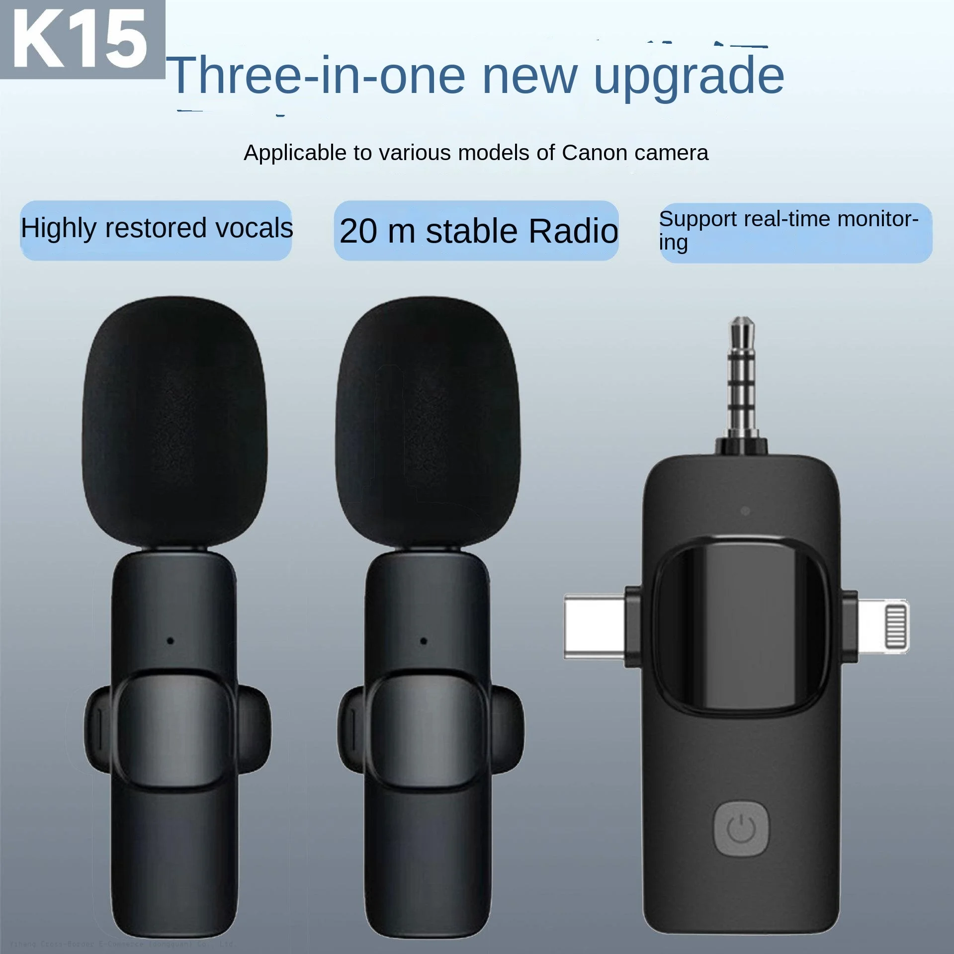 K15 Hot Sale wireless collar microphone  explosive triad - mobile phone live outdoor shooting short video recording