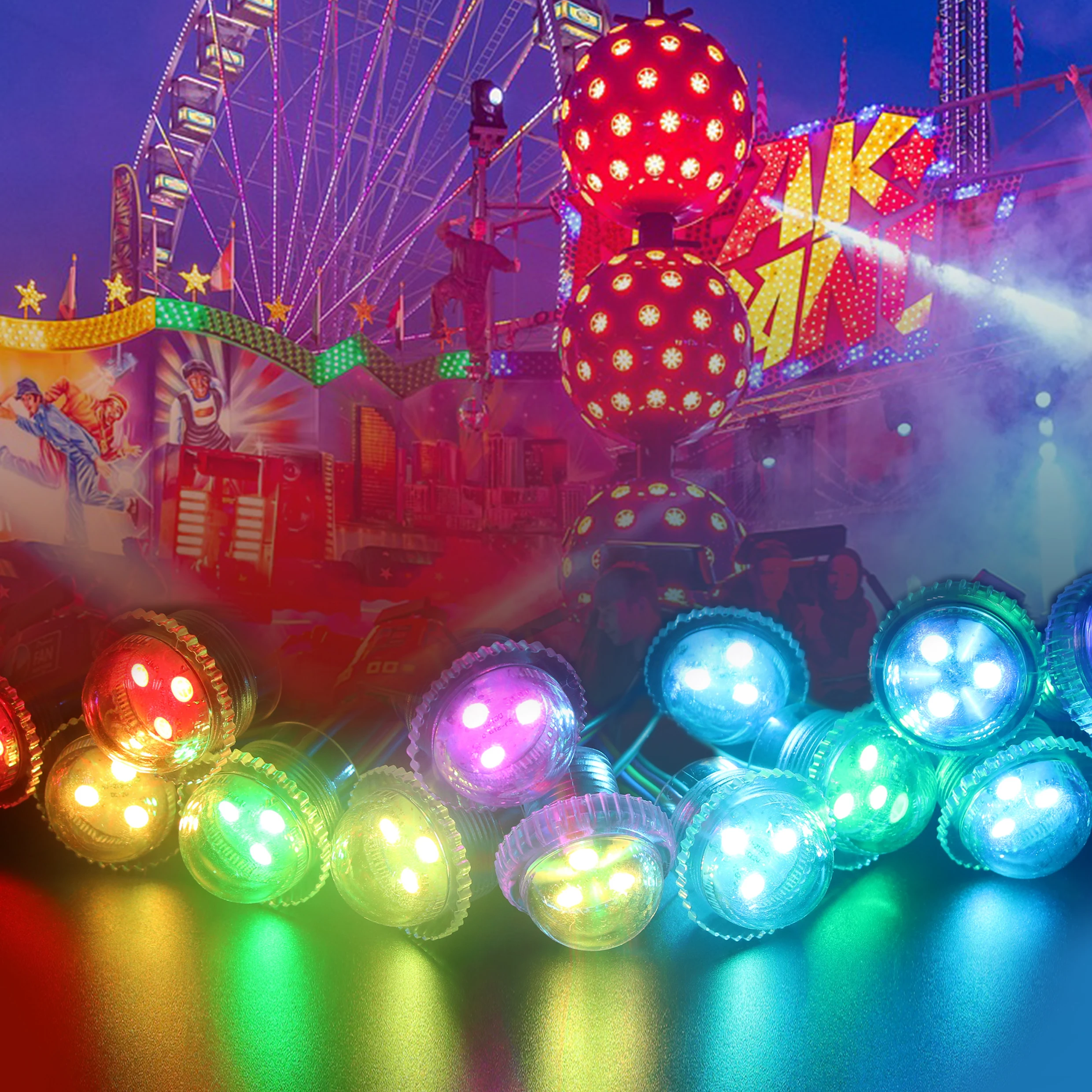 SHIJI 12V WS2811 Pixel Light Decoration DMX Point Light Trimming SMD5050 RGB Led String Pixel Lights