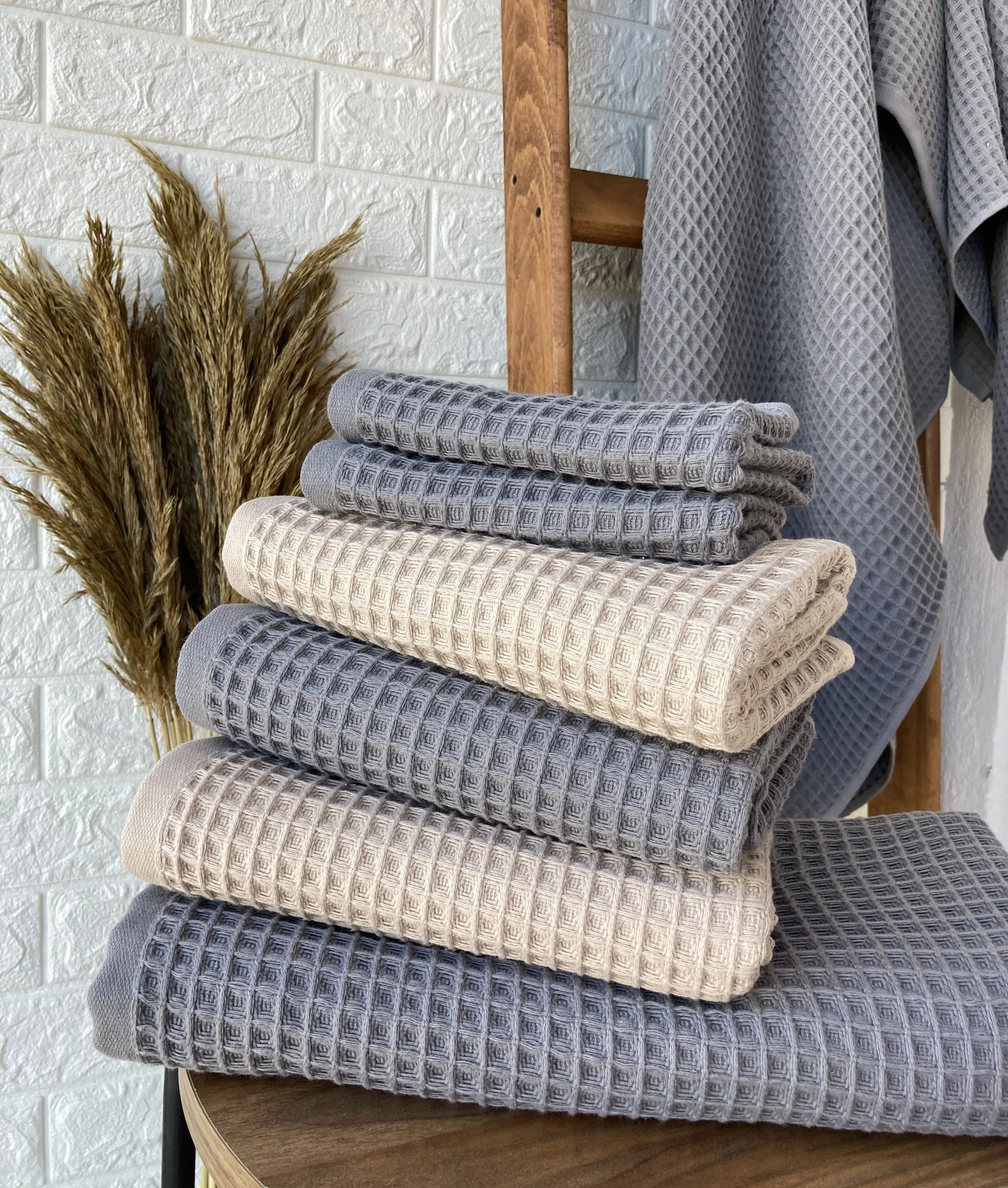 High Quality Luxury Waffle Design Bath Towels Sets , Terry Towels , Hand  , Kitchen Towels