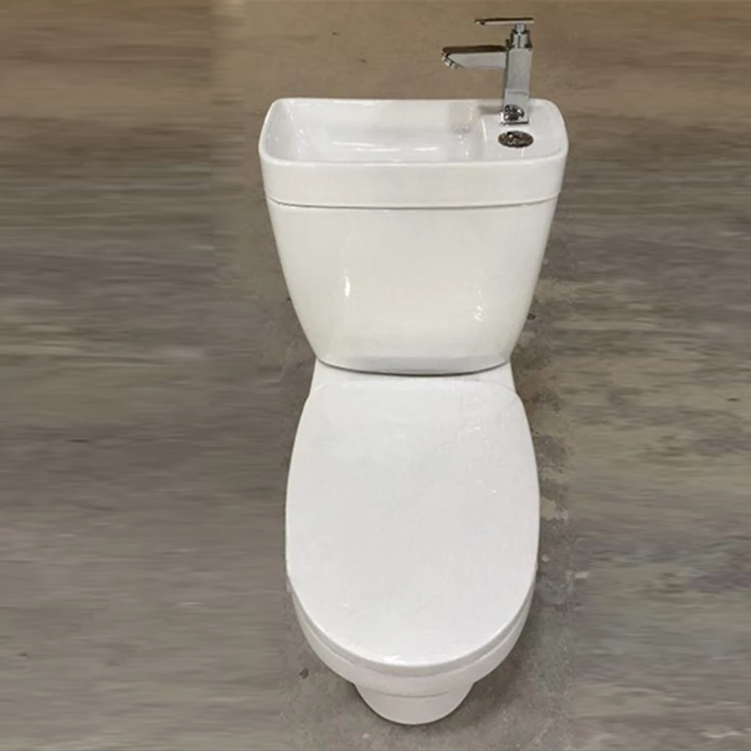 Lave main wc upflush toilette p trap  pour combo water closet basin positive closet with faucet coupled tank inodoro flash tank