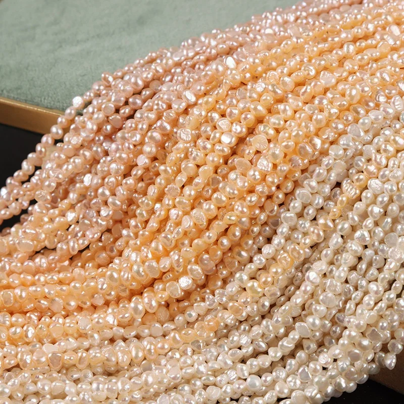 3-3.5mm White Freshwater Loose Baroque Pearls Strands Natural Irregular Baroque Pearls for Jewelry Use