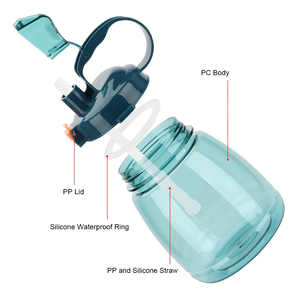 Oval Handle and Custom Logo Wholesale High Quality BPA Free Plastic Water Bottle