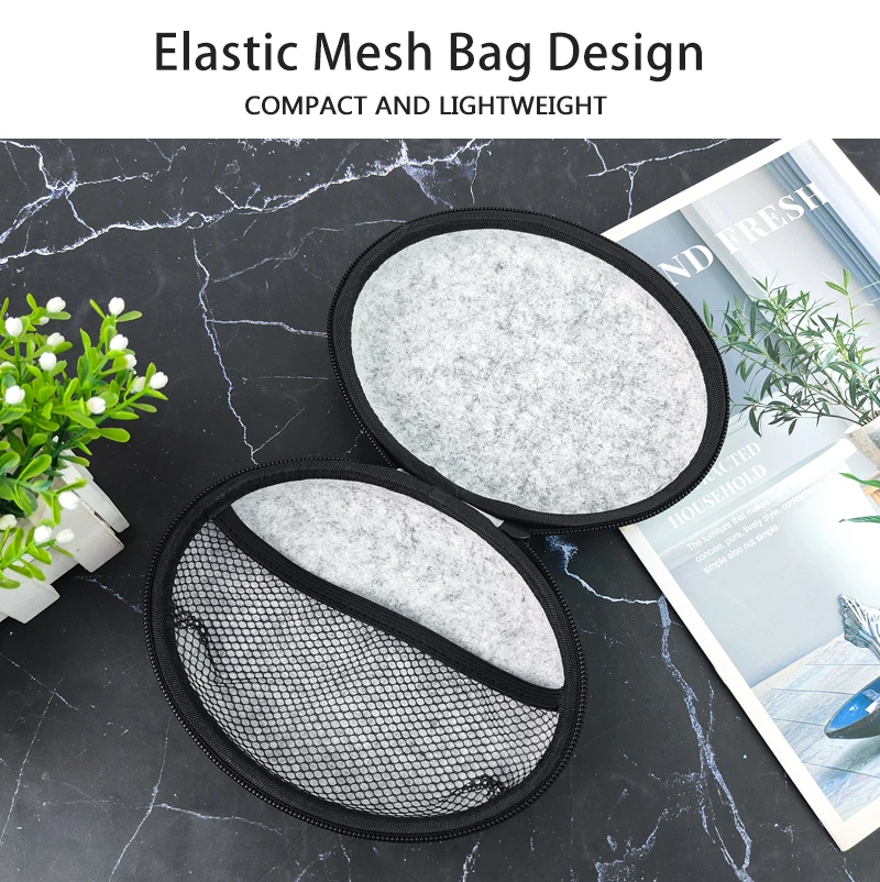 Eco-friendly Outdoor Protective Carrying Bag Felt Material Case for Headphone