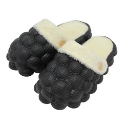 New Colorful Wholesale Warm Fur Plush Winter Massage Pink Men Women Slippers Sandals Wrap Ball Golf ball Furry Bubble Slides