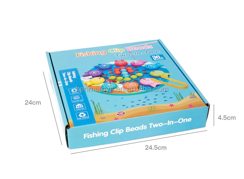 Wooden Fishing Educational Clip Beads Toys for Kids