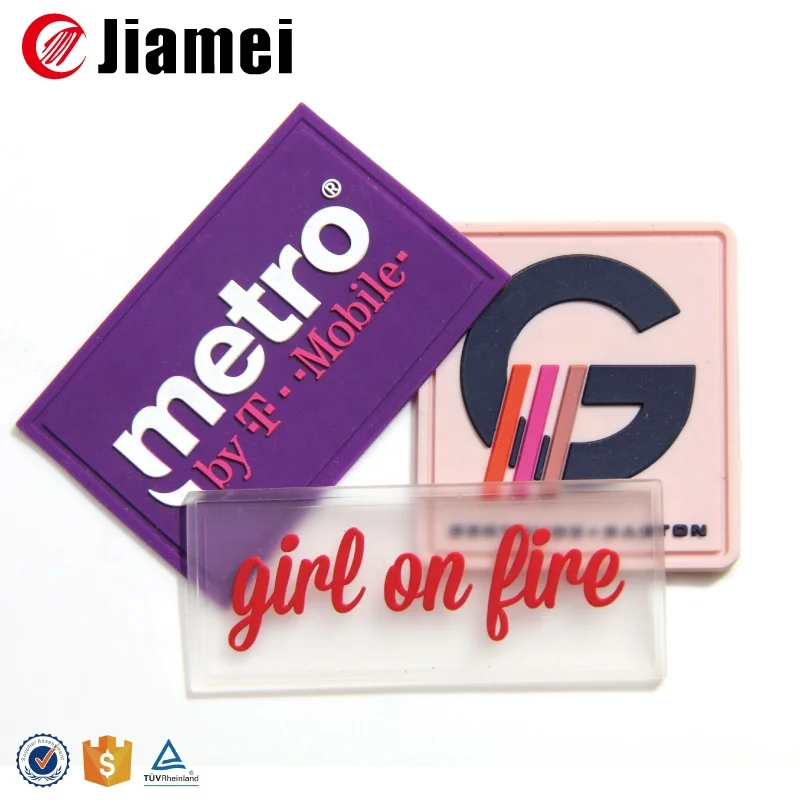 3d Logo Raised Famous Clothing Brand Clear Pvc Patch Garment Labels Pvc Rubber or Silicone Main Labels Customized Size Embossed