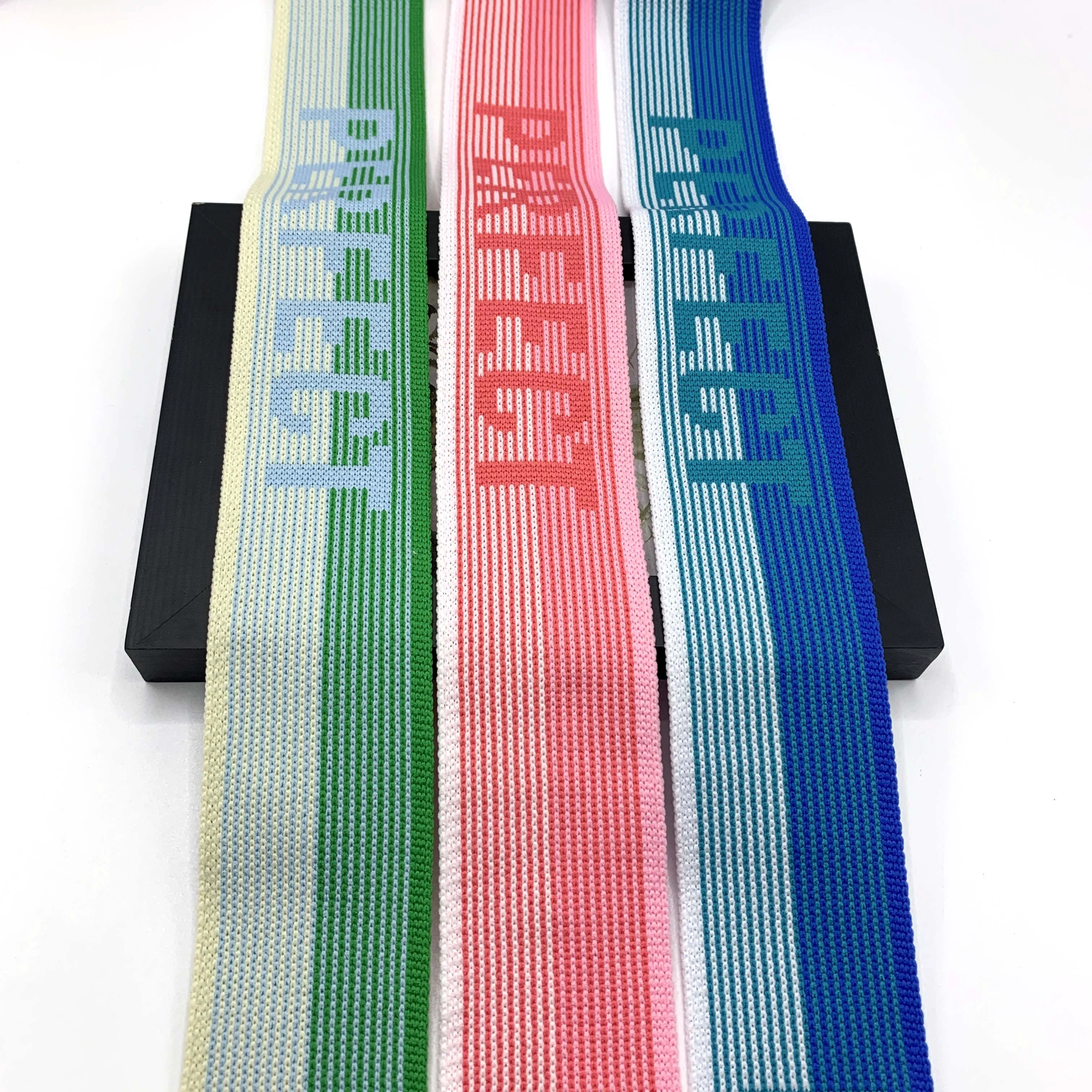 Wholesale Soft Elastic Printed Woven Knitted Jacquard Ribbon Polyester Nylon Strap For 47 MM Tape Underwear Decor