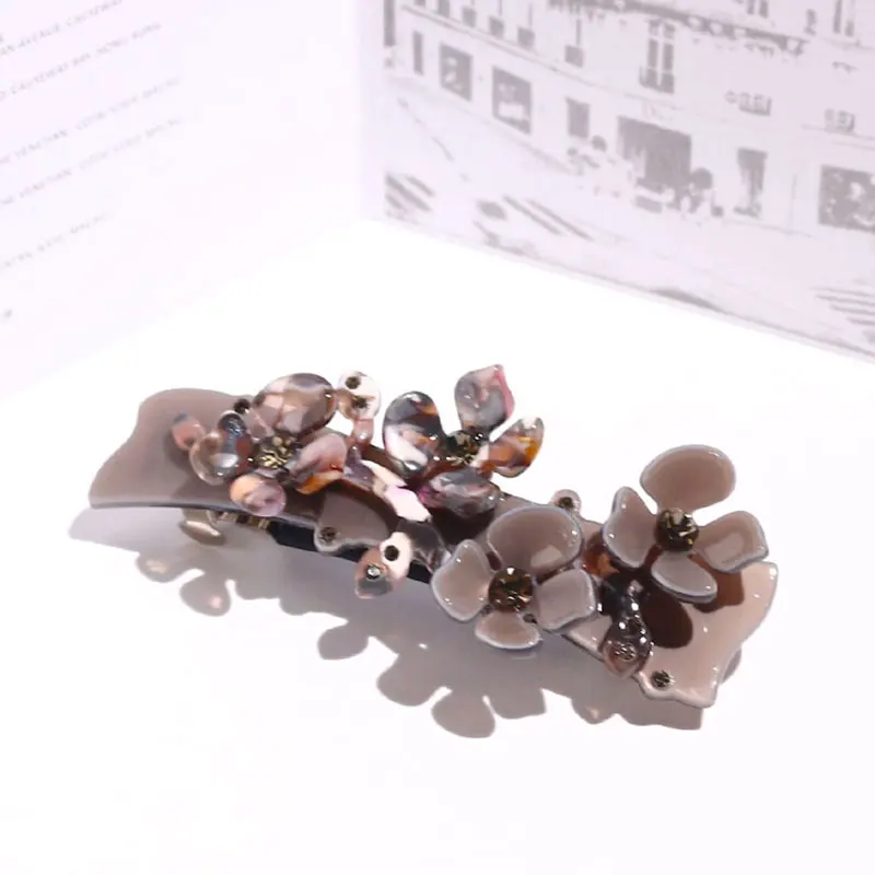 elegant acetate flower hair clips women hair accessories french barrettes hair clips wholesale handmade flower hairclip headwear