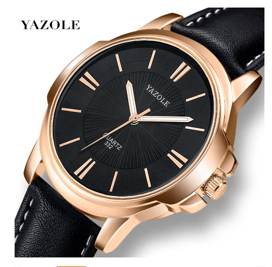 YAZOLE 332 мужские часы деловые водонепроницаемые светящиеся в темноте кварцевые оптом
