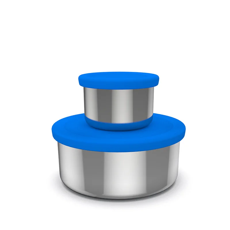 Custom Logo Leak Proof BPA Free Stainless Steel Bento Boxes Lunch Boxes With Silicone Lids Kitchen Lunch Food Storage Containers
