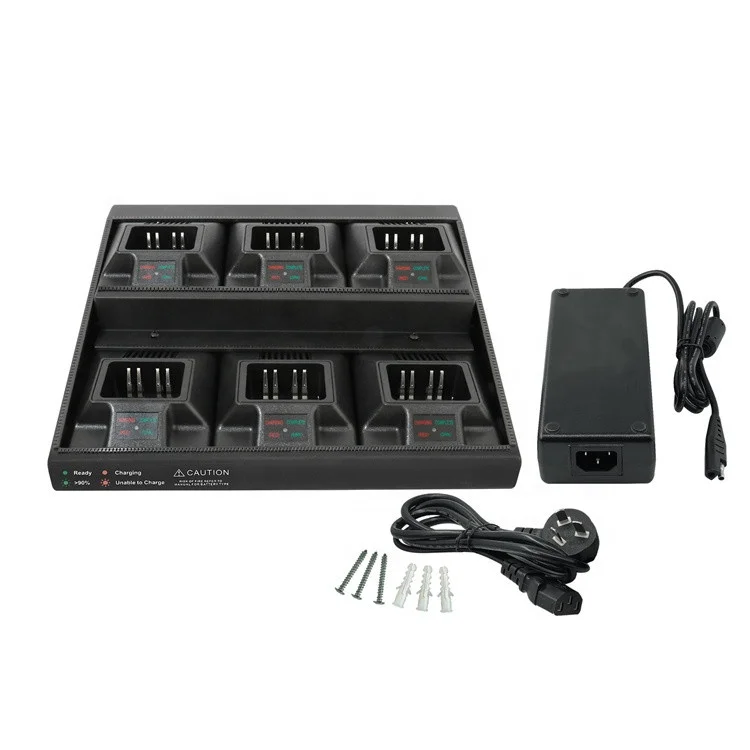 6-Bank Mutil Unit Charger for Motorola HNN9008 HNN9012 HTN9000 PMNN4097 Walkie Talkie