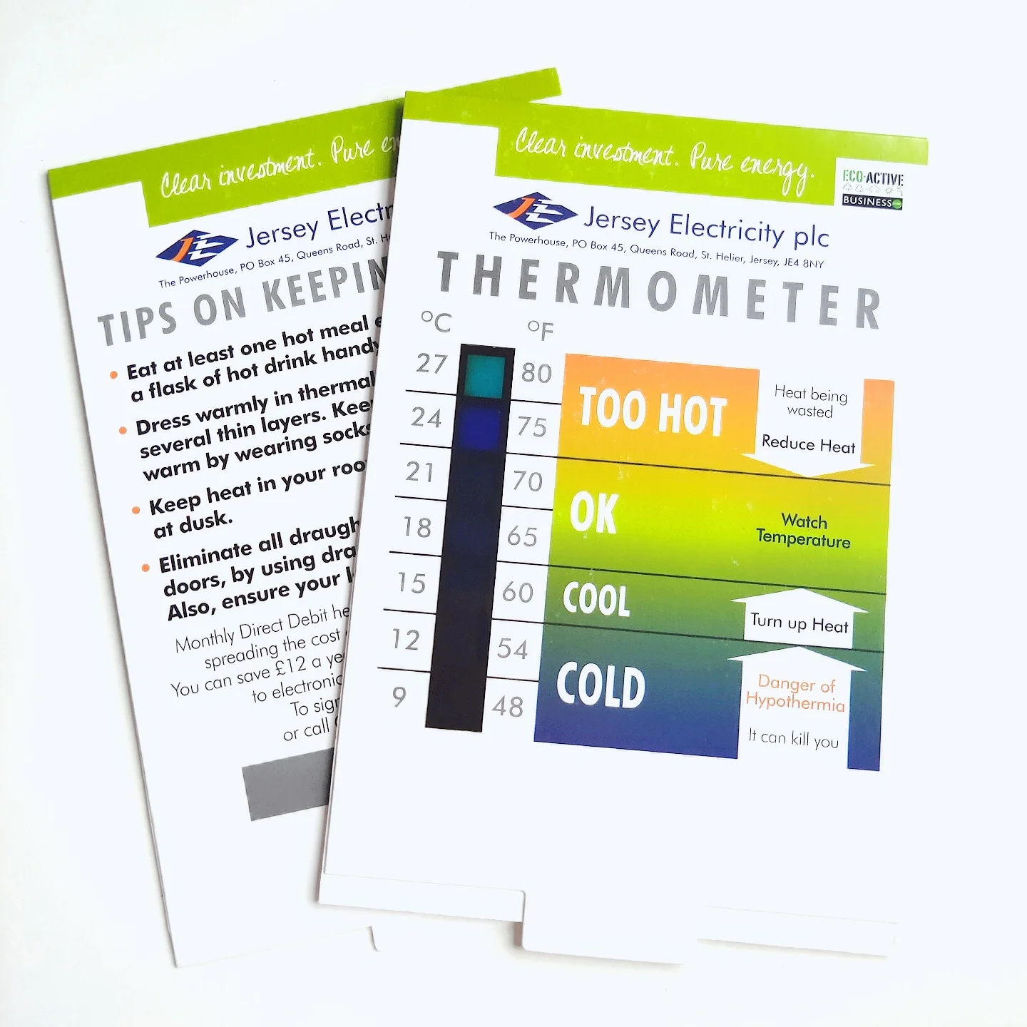 Factory 9-27C/48-80F Colour Changing Room Thermometer Paper Thermometer Card