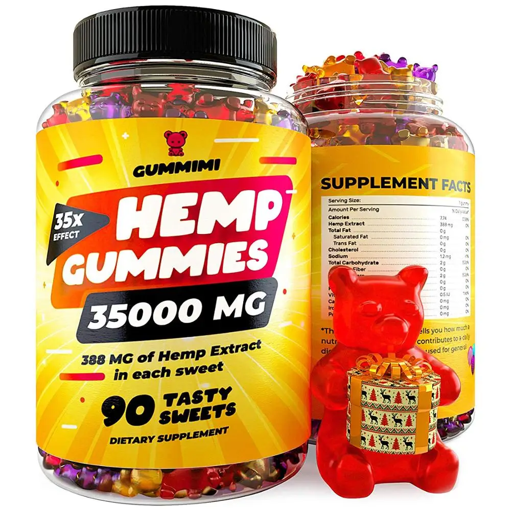 
Hemp Gummies - 35000 MG - Anxiety Stress Pain Relief - Calm Sleep - Improves Memory Focus Attention - Omega 3-6-9 & Vitamins 