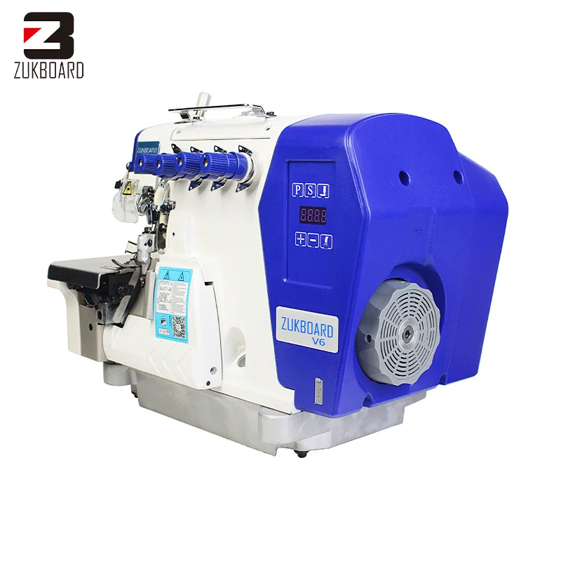 Universal classic four thread overlock sewing machine with a servo motor assembled and light