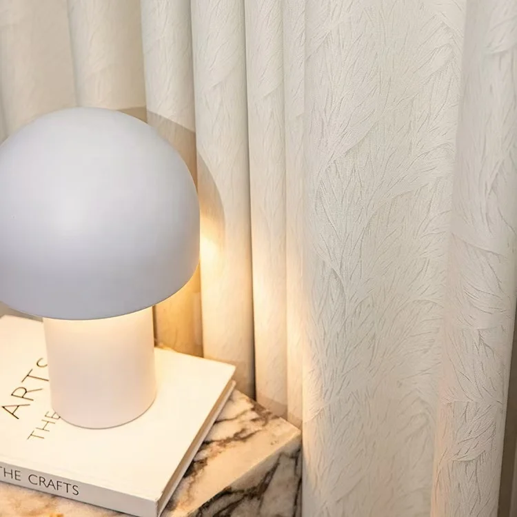 2024 Study Desk Modern Nordic Mushroom Beside White Orange Rechargeable Living Room Iron LED Table Lamp Luxury