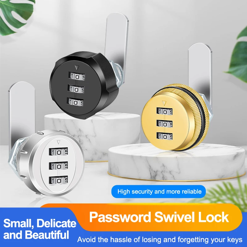 Zinc Alloy Cabinet Combination Lock File Drawer Password Door Tongue for Wardrobe Storage