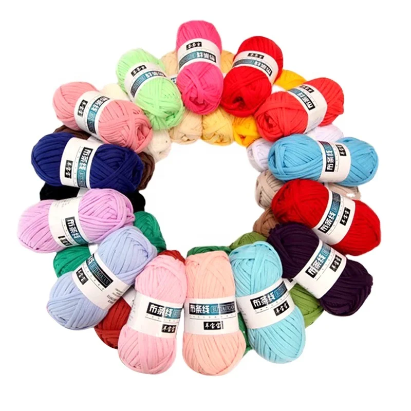 Trapilho Yarn Cotton Fettuccini Zpagetti Sewing Knitting Crochet T Shirt Yarn DIY Knit