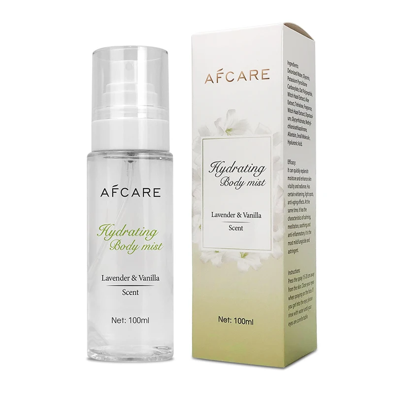 High Quality Body Spray Paraben-free Moisturizing Pore Shrinking & Lavender & Hyaluronic acid Men and Women Body Mist Spray