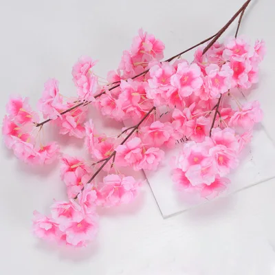 New Fashion real touch long silk bouquet flowers artificial decorative cherry blossom branches ceiling hanging artificial flower