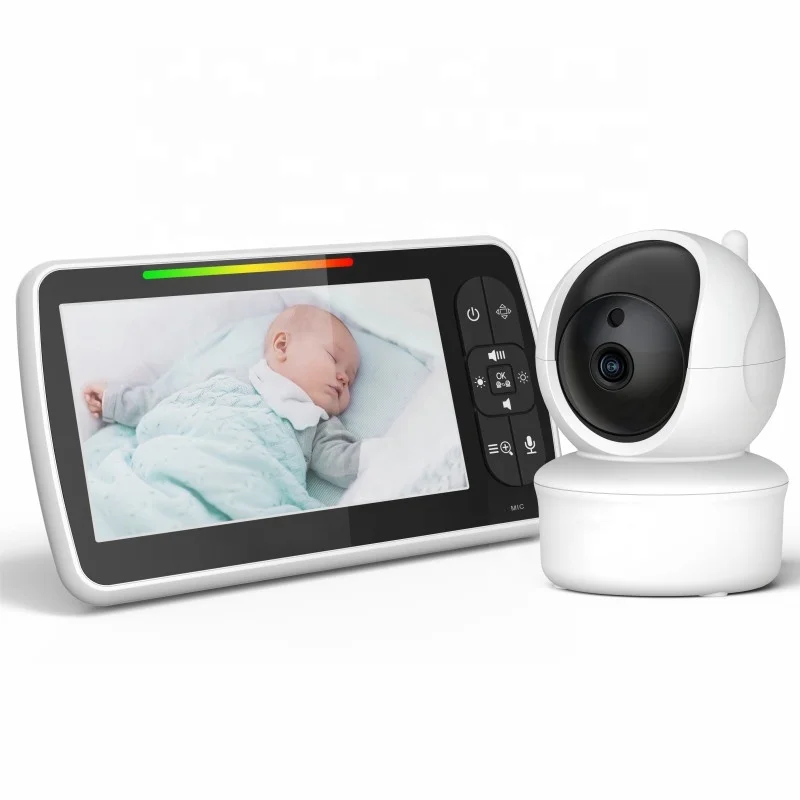 Upgraded 5inch Baby Video Camera Pantilt Night Vision Sound Detection ECO Wireless Baby Monitor With Camera