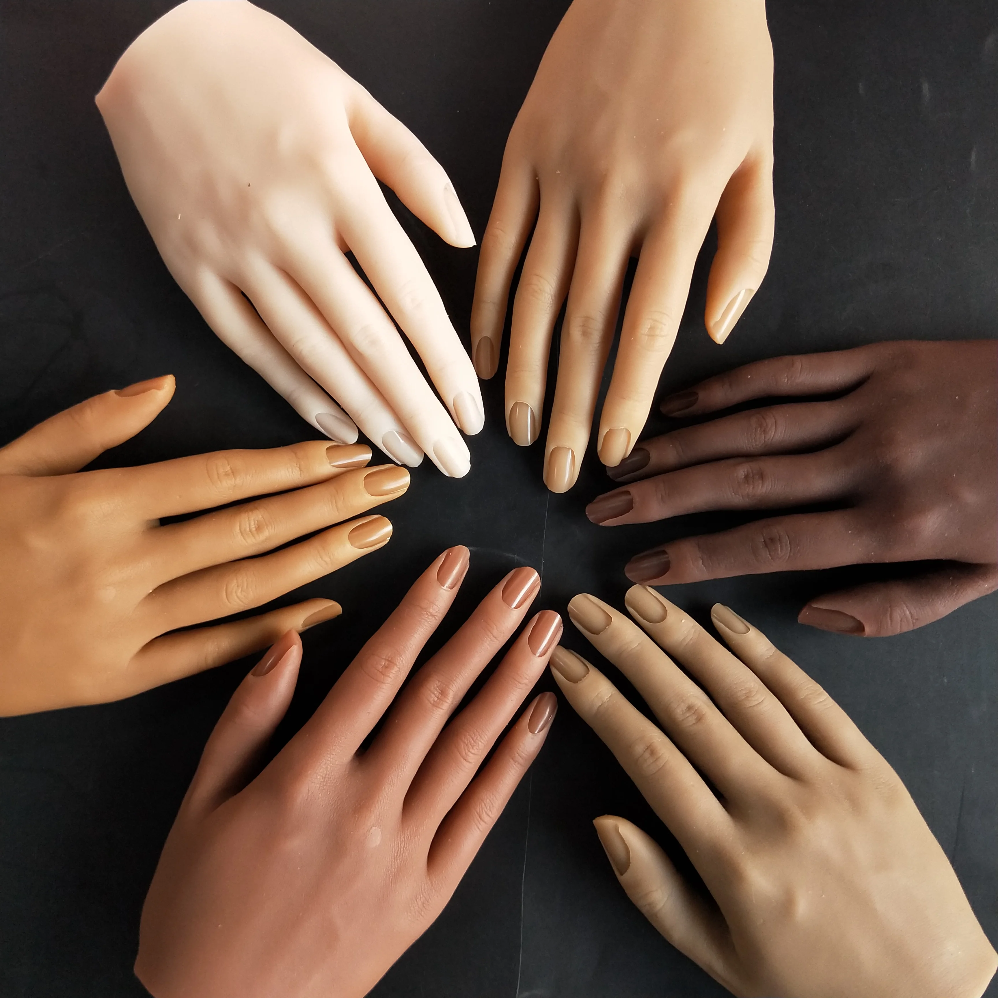 White Skin Movable Female Finger For Nails Practice Silicon Hand Model