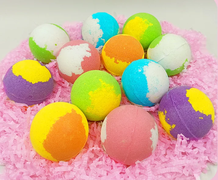 Private Label Bath Bombs Kit With Ring Toys Heart Rainbow Christmas 100% Handmade Crystal Bubble Bath Bomb