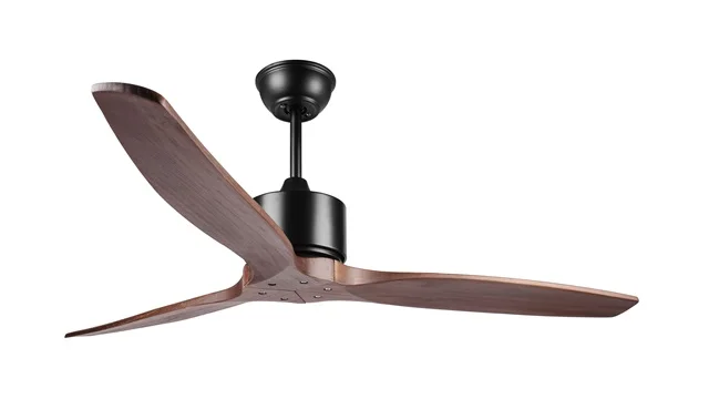 Wholesale Solid Wood 3 Blade 52 Inch Mute Motor Remote Control DC Led Modern Ceiling Fan With Light