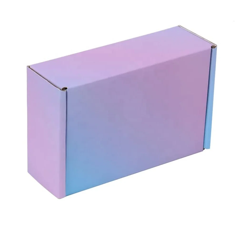 6x4x2 Inch Gradients Gift Corrugated Mailing Boxes Cardboard Packaging Mailer Boxes Shipping for Small Business Square Accept