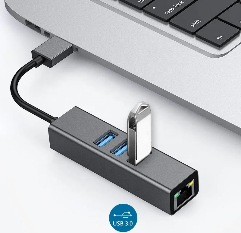 USB 3.0 to Gigabit RJ45 Ethernet Network Card Adapter with USB 3.0 HUB for MAC PC and Laptop and Notebook and more