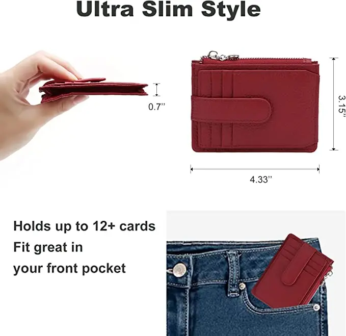 Slim Wallet for Women Thin Womens Card Holder Small Wallets RFID Blocking Genuine Leather Opp Bag Short Guangdong Unisex Nylon