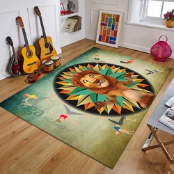 Nordic European Style Printed Carton Round Child Mats Carpet Modern Floor Carpet For Bedroom Or Kitchen
