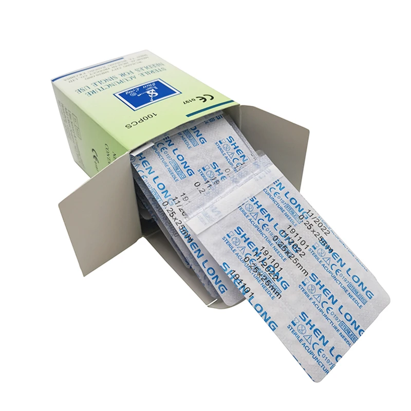 Shen длинная брендовая 100 шт./кор. 0.25X25mm одноразовые ручка из нержавеющей стали иглы для иглоукалывания в Китае (стандарты CE, с трубкой