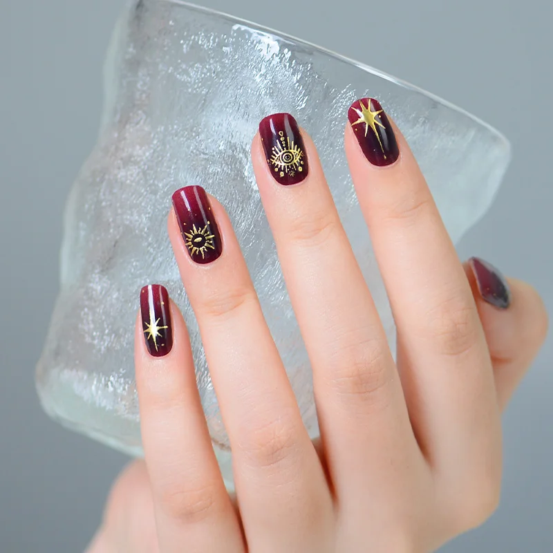 Self Adhesive Gel Nail Art Stickers Halloween Hot Sale New Plastic Vacuum Bag Fashionable Nail Beauty Products