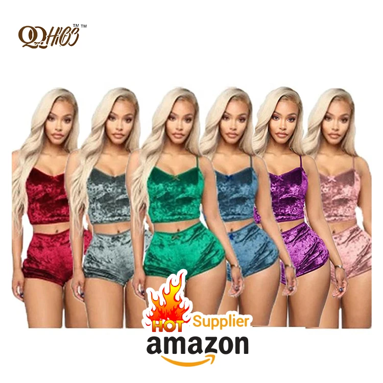 Лидер продаж, высокое качество, разноцветная Женская Вельветовая Ночная одежда, сексуальная пижама, комплект из двух предметов