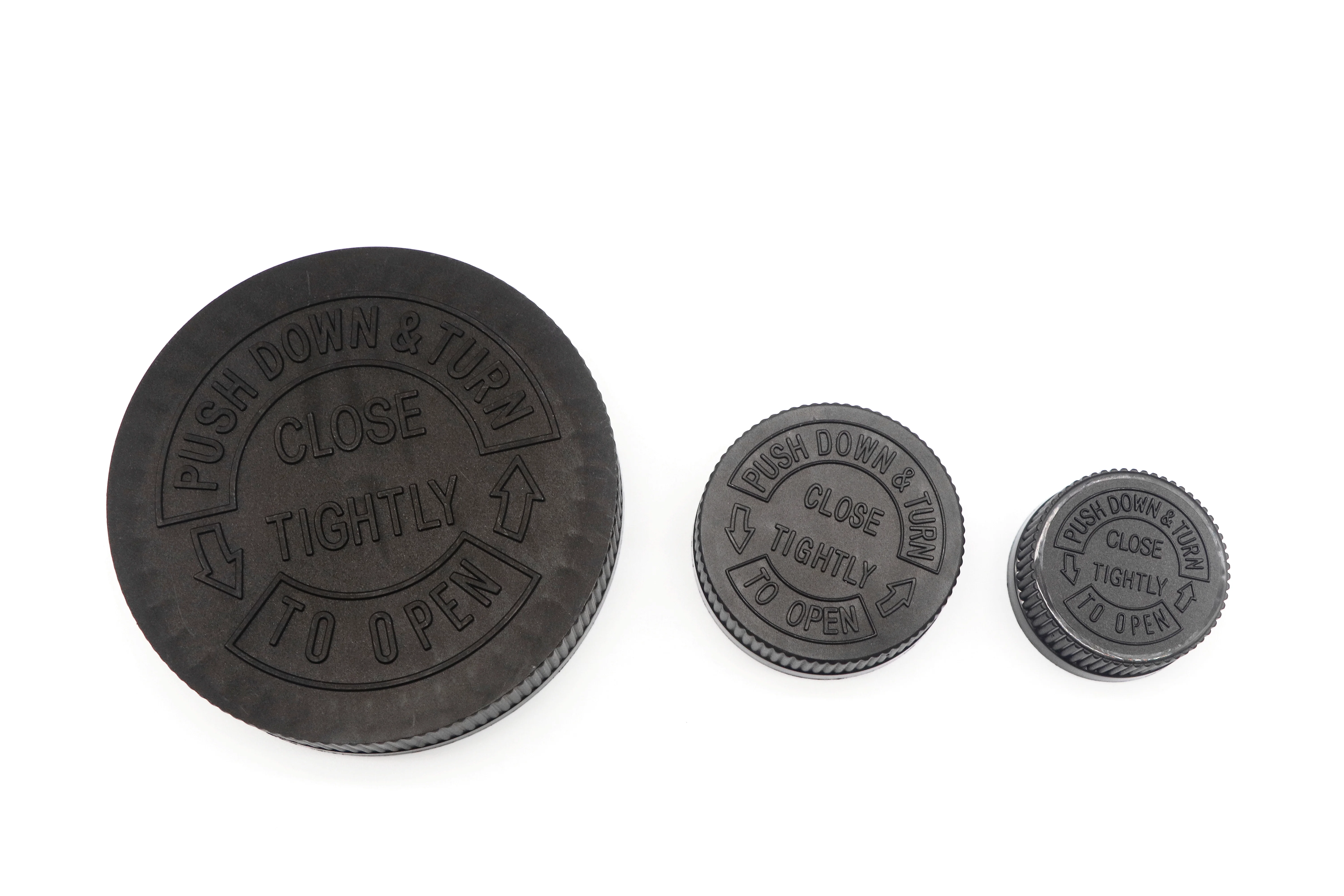 20 24 28 32 38 Plastic CRC Safety Screw Bottle Caps Ribbed Lid Black Child Proof Cap Cover