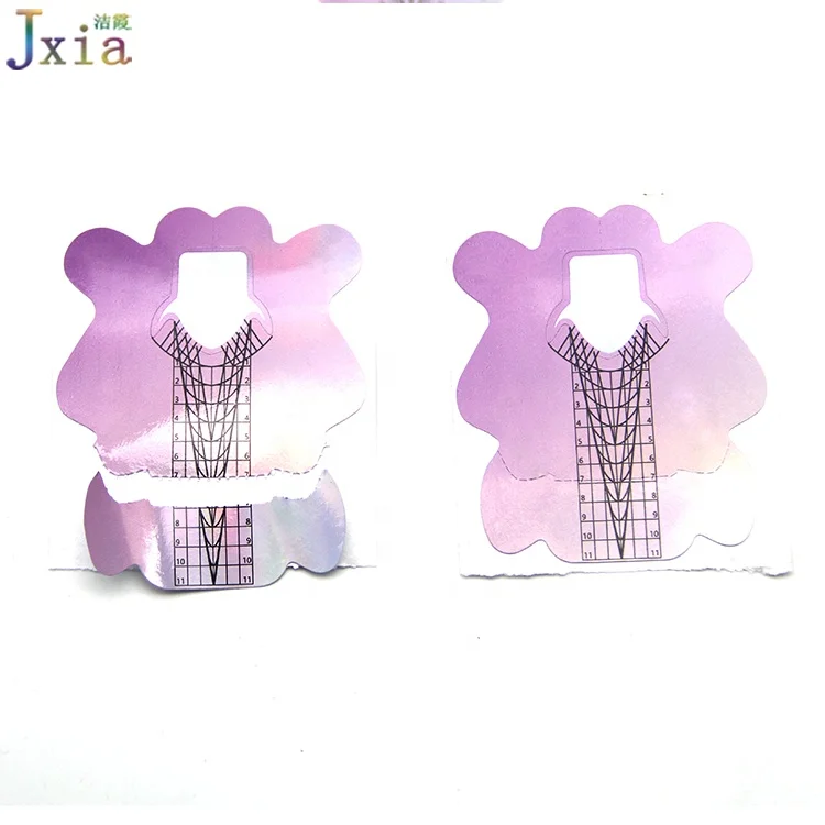 2021 Professional 500pcs per Roll Custom Logo Purple Color Double Thick Holographic Nail Sculpture Forms