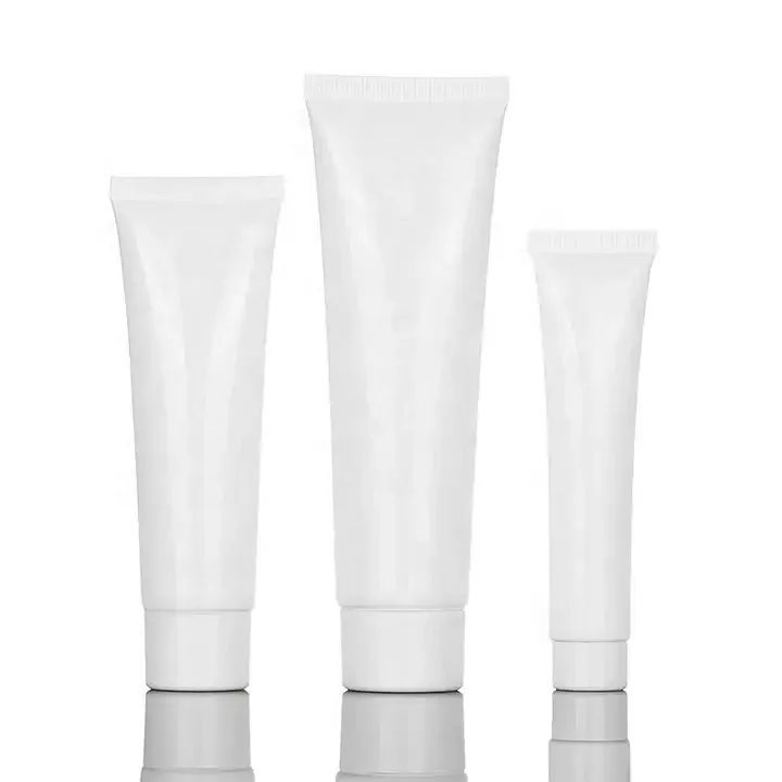 Eco friendly empty screw cap matte frosted 30ml 50ml 80ml 100ml 120ml hand cream soft white plastic cosmetics tubes packaging