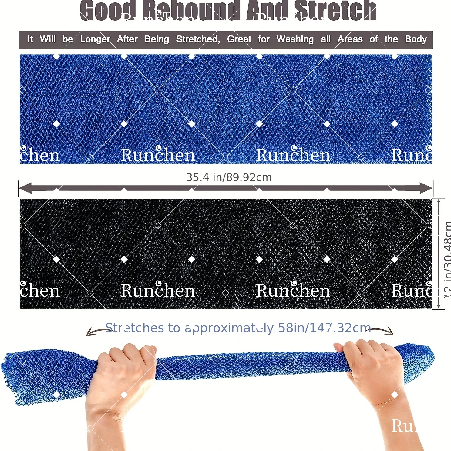 Private label exfoliating african net sponge exfoliating back scrub long net body sponge cloth body scrubber