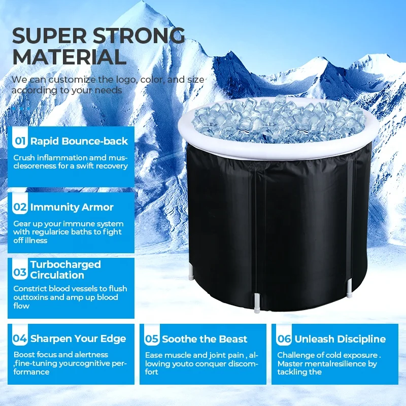Athletes Portable Recovery Ice Water Bath PVC Inflatable Ice Bath Tub For Adults Portable Ice Bath