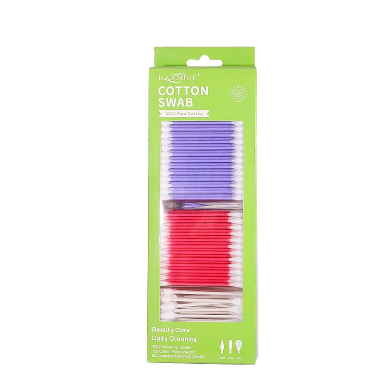 385 Pieces Paper Stick Cotton Bud Three Kinds Color Mix Windowing Aircraft Hanging Card for Precision Makeup Application Removal