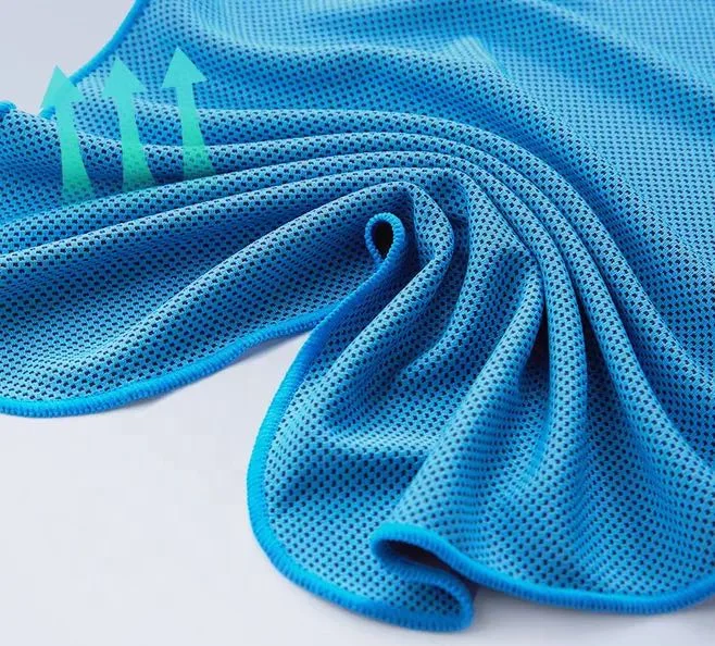 Custom Color Fitness Double-faced Quick Drying Instant Cooling Towel With Silicone Case